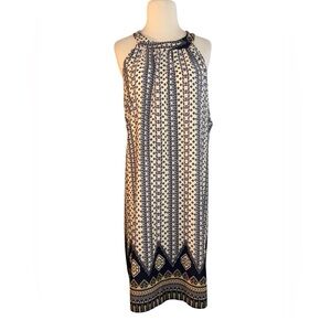 Navy and Cream Geometric Dress - NEW (no tags) - Purchased from AVON